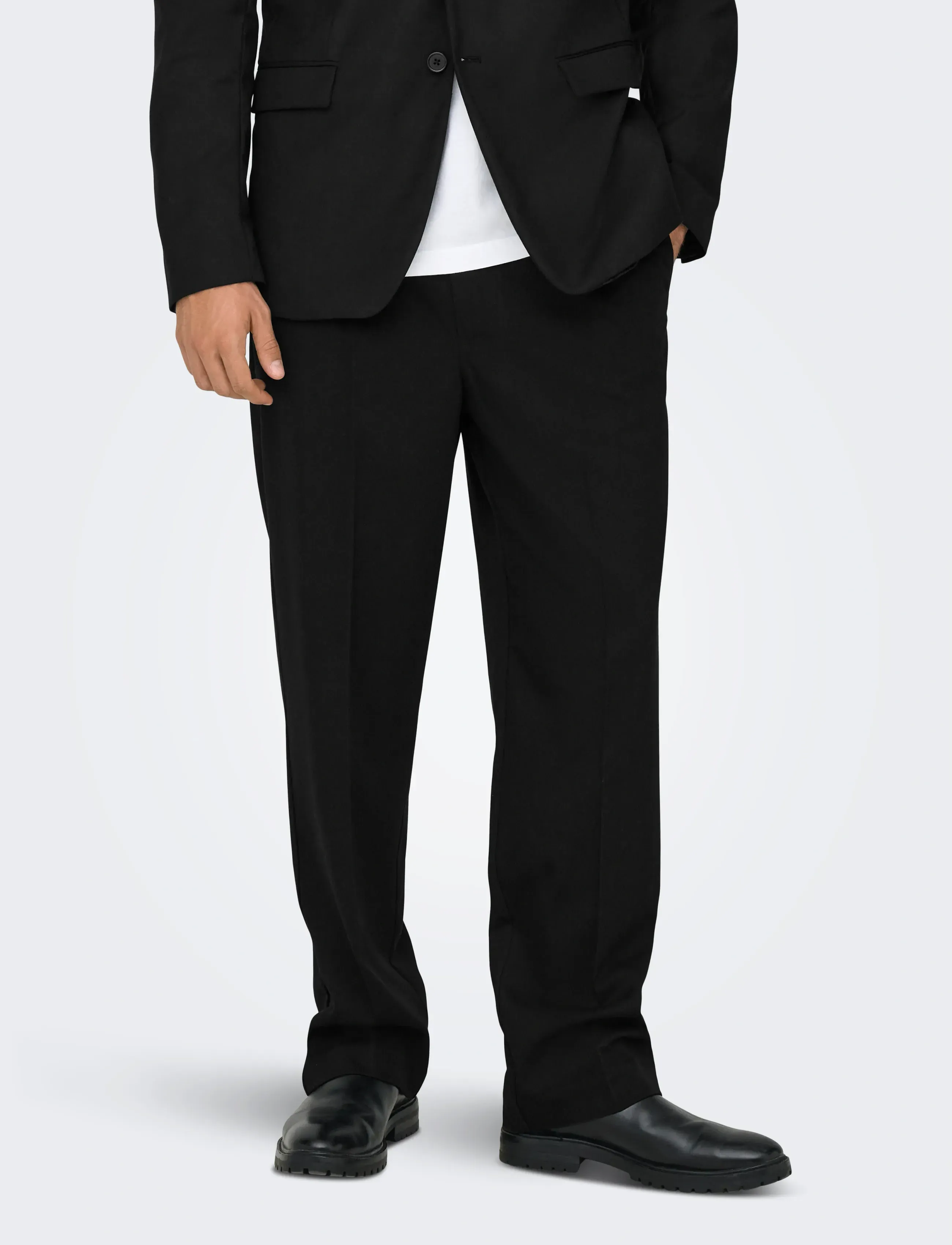 ONLY & SONS Onsmiro Tailor Loose 0346 Pant Frml Noos, L, Trousers, Schwarz - Formal, Männerswear