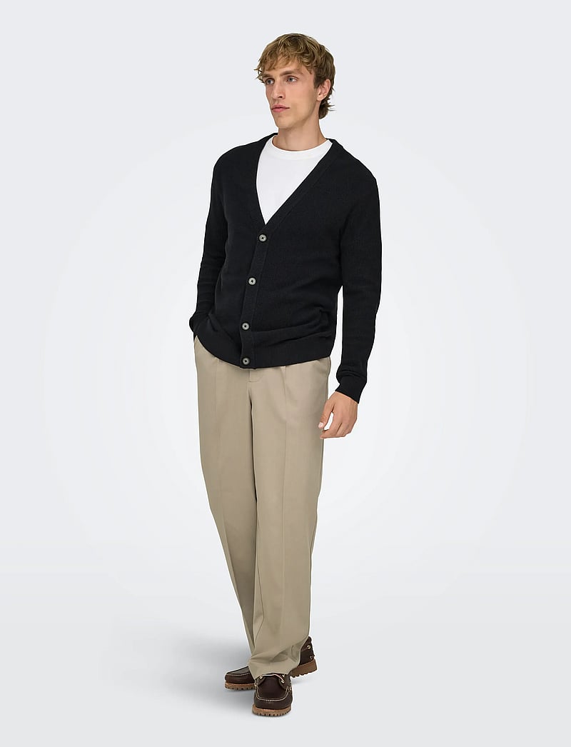 ONLY & SONS - ONSMIRO TAILOR LOOSE 0346 PANT FRML NOOS - pantalons - chinchilla - 0