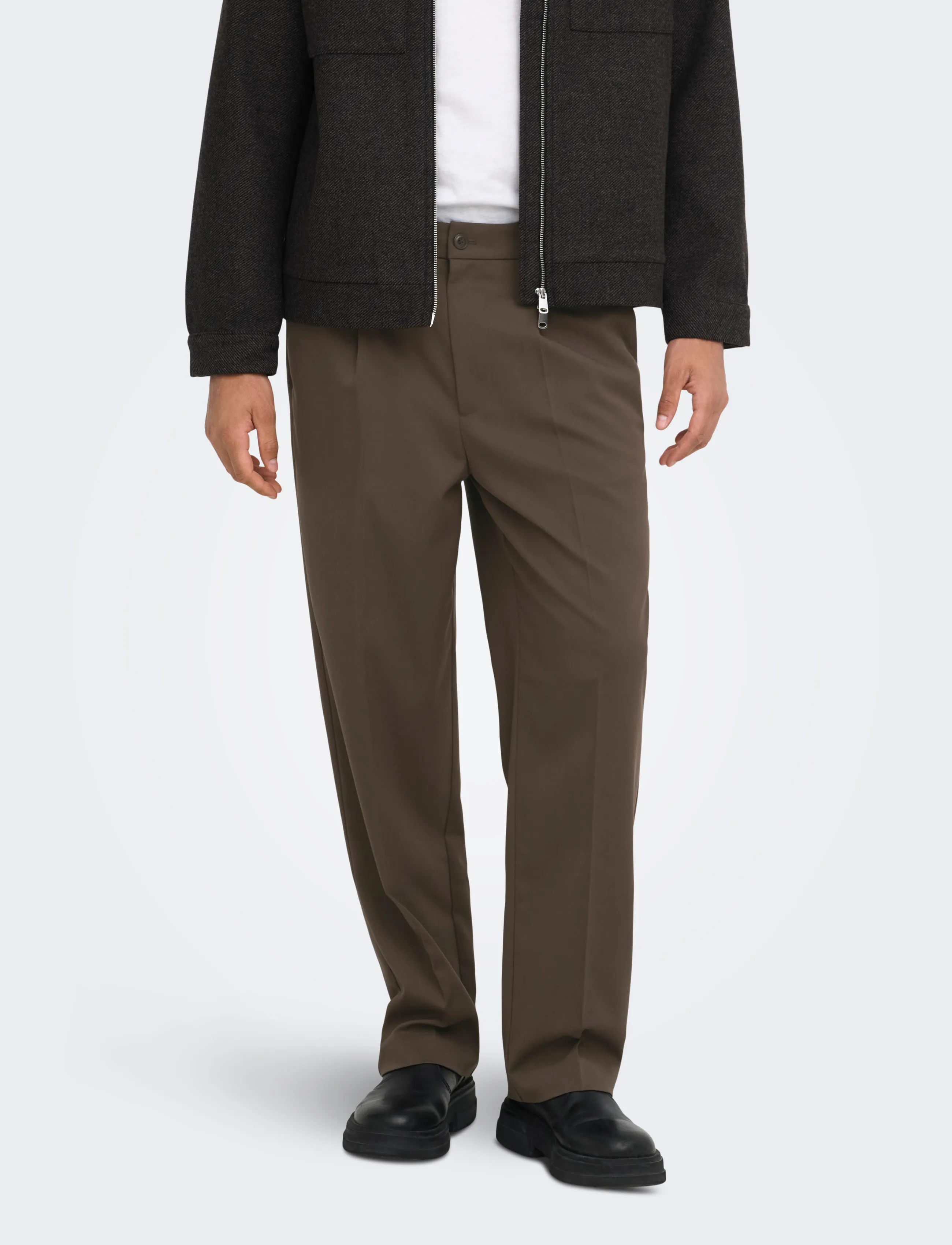 ONLY & SONS ONSMIRO TAILOR LOOSE 0346 PANT FRML NOOS - ONLY & SONS - DEMITASSE / brown