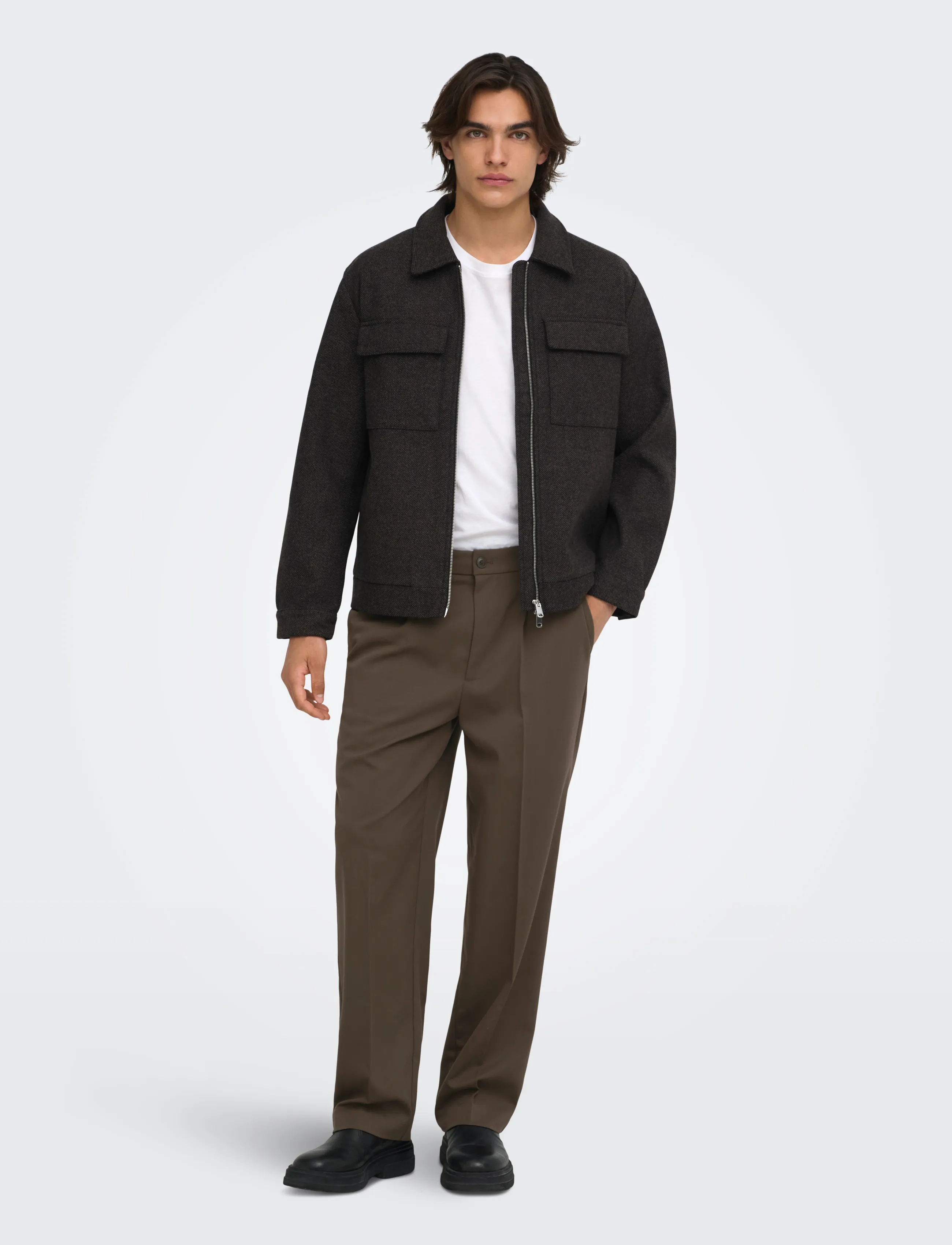 ONLY & SONS - ONSMIRO TAILOR LOOSE 0346 PANT FRML NOOS - casual bukser - demitasse - 4