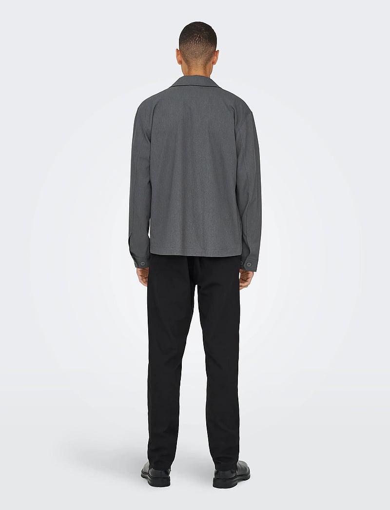 ONLY & SONS - ONSMIRO TAILORED REG 0346 OVERSHIRT FRML - kollektionen - dark grey melange - 3