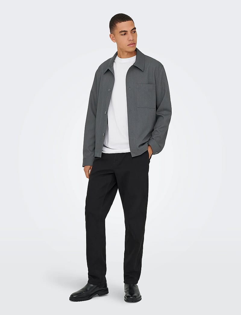 ONLY & SONS - ONSMIRO TAILORED REG 0346 OVERSHIRT FRML - kollektionen - dark grey melange - 4