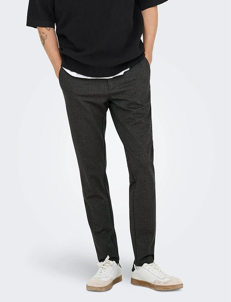 ONLY & SONS - ONSMARK SLIM CHECK 020960 PANT NOOS - casual - coffee bean - 0