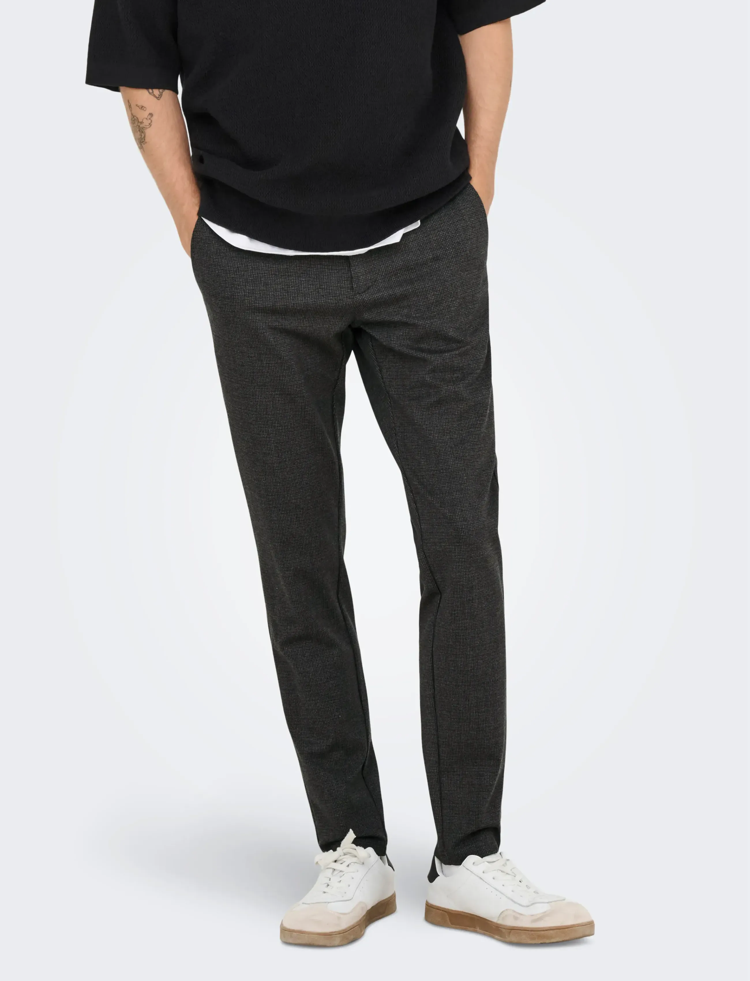 ONLY & SONS ONSMARK SLIM CHECK 020960 PANT NOOS - Deals - COFFEE BEAN / brown