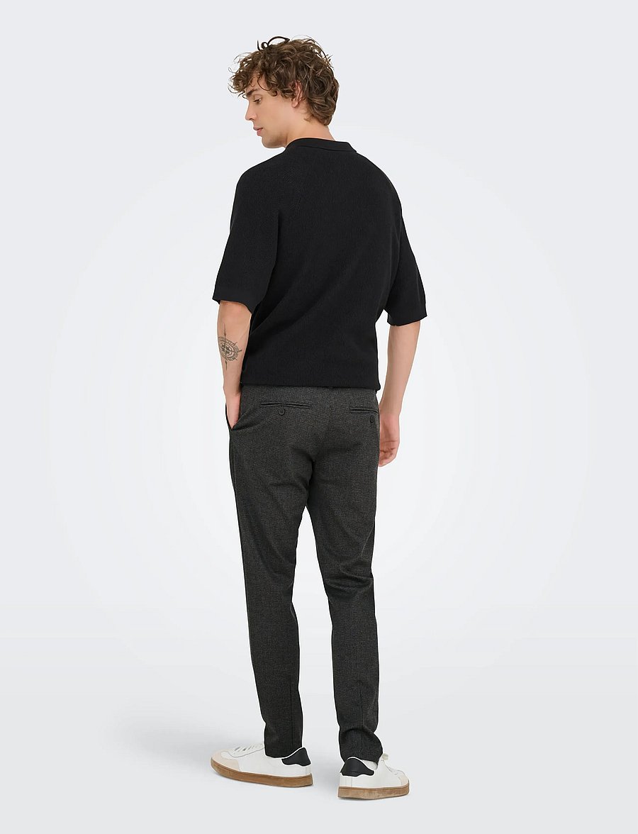 ONLY & SONS - ONSMARK SLIM CHECK 020960 PANT NOOS - rennot housut - coffee bean - 3