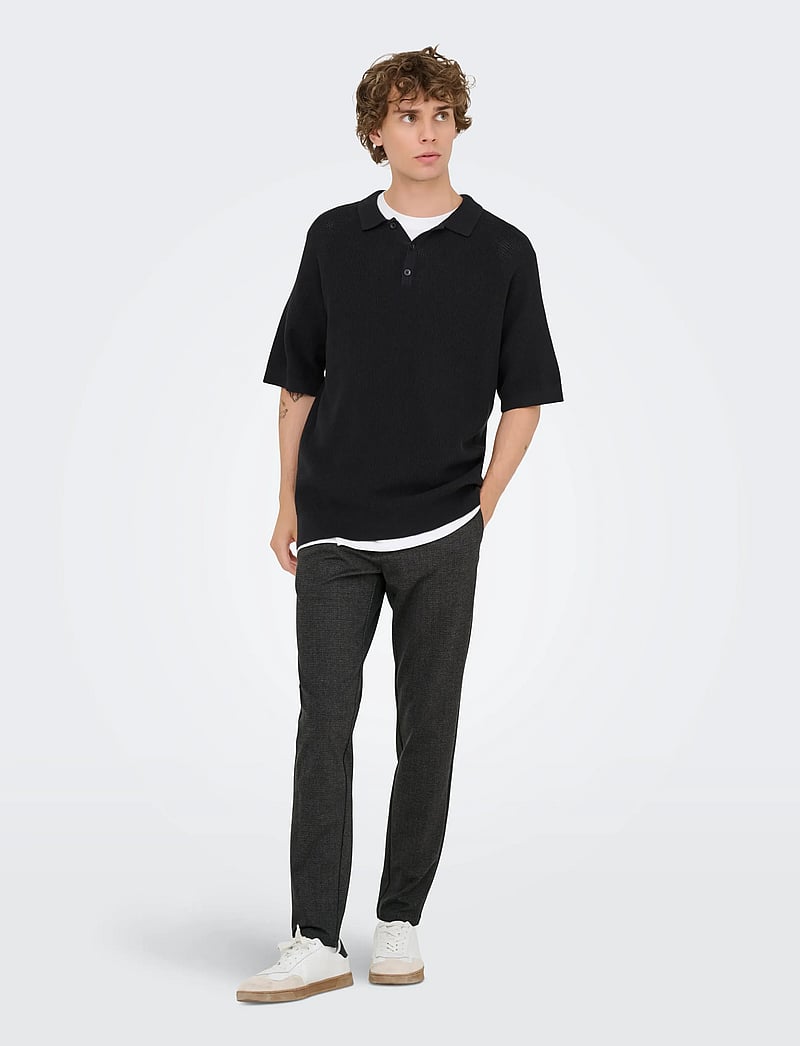 ONLY & SONS - ONSMARK SLIM CHECK 020960 PANT NOOS - casual - coffee bean - 4