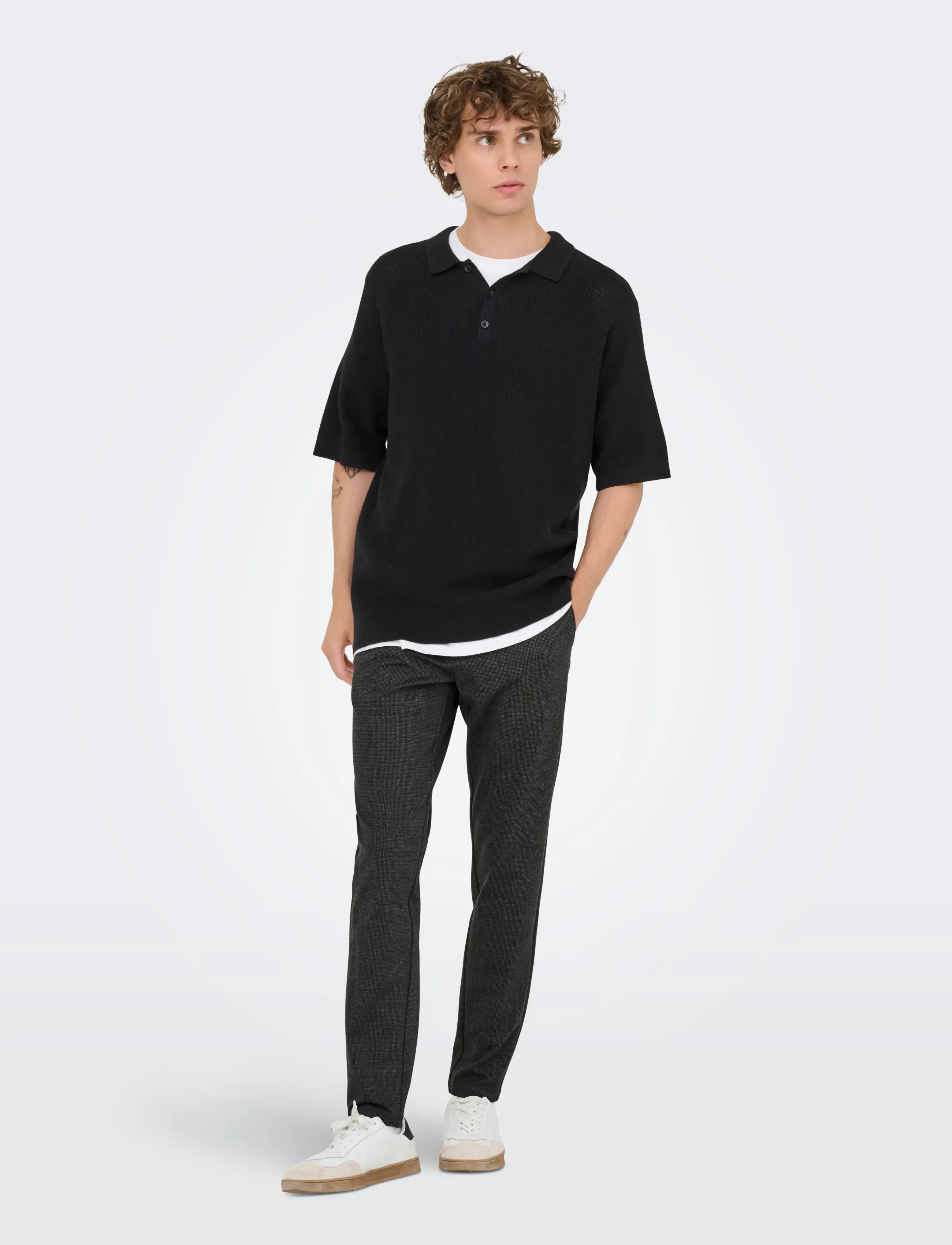 ONLY & SONS - ONSMARK SLIM CHECK 020960 PANT NOOS - kasdienio stiliaus kelnės - coffee bean - 4
