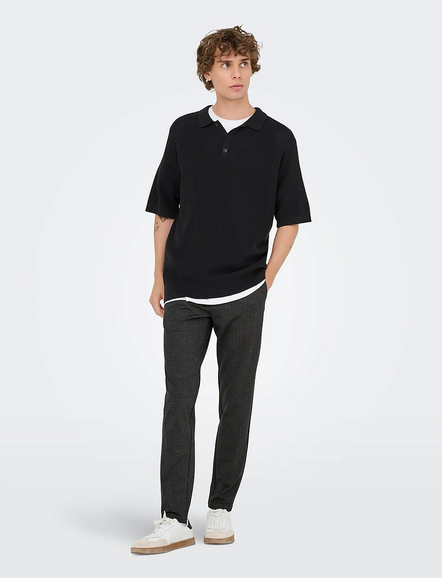 ONLY & SONS - ONSMARK SLIM CHECK 020960 PANT NOOS - rennot housut - coffee bean - 4