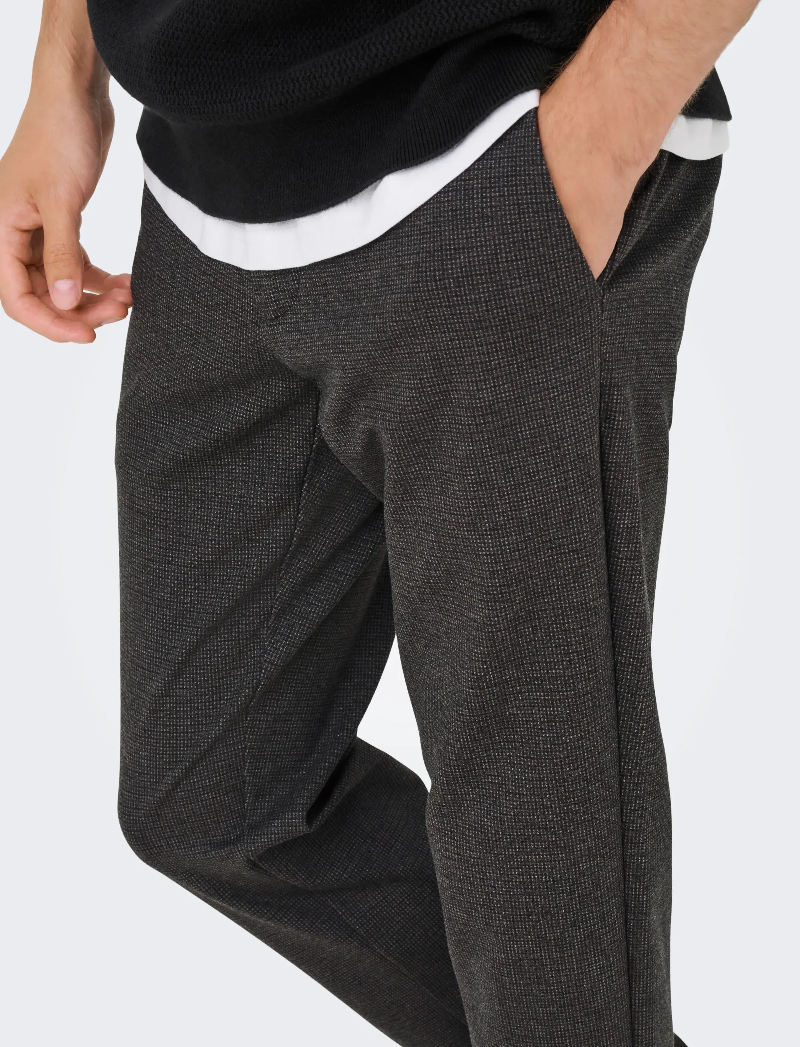 ONLY & SONS - ONSMARK SLIM CHECK 020960 PANT NOOS - kasdienio stiliaus kelnės - coffee bean - 5