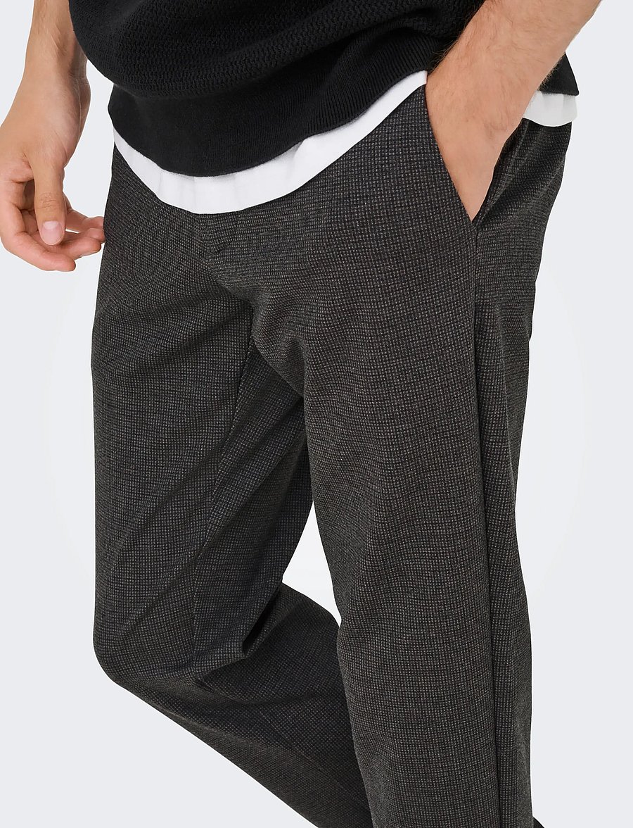 ONLY & SONS - ONSMARK SLIM CHECK 020960 PANT NOOS - rennot housut - coffee bean - 5