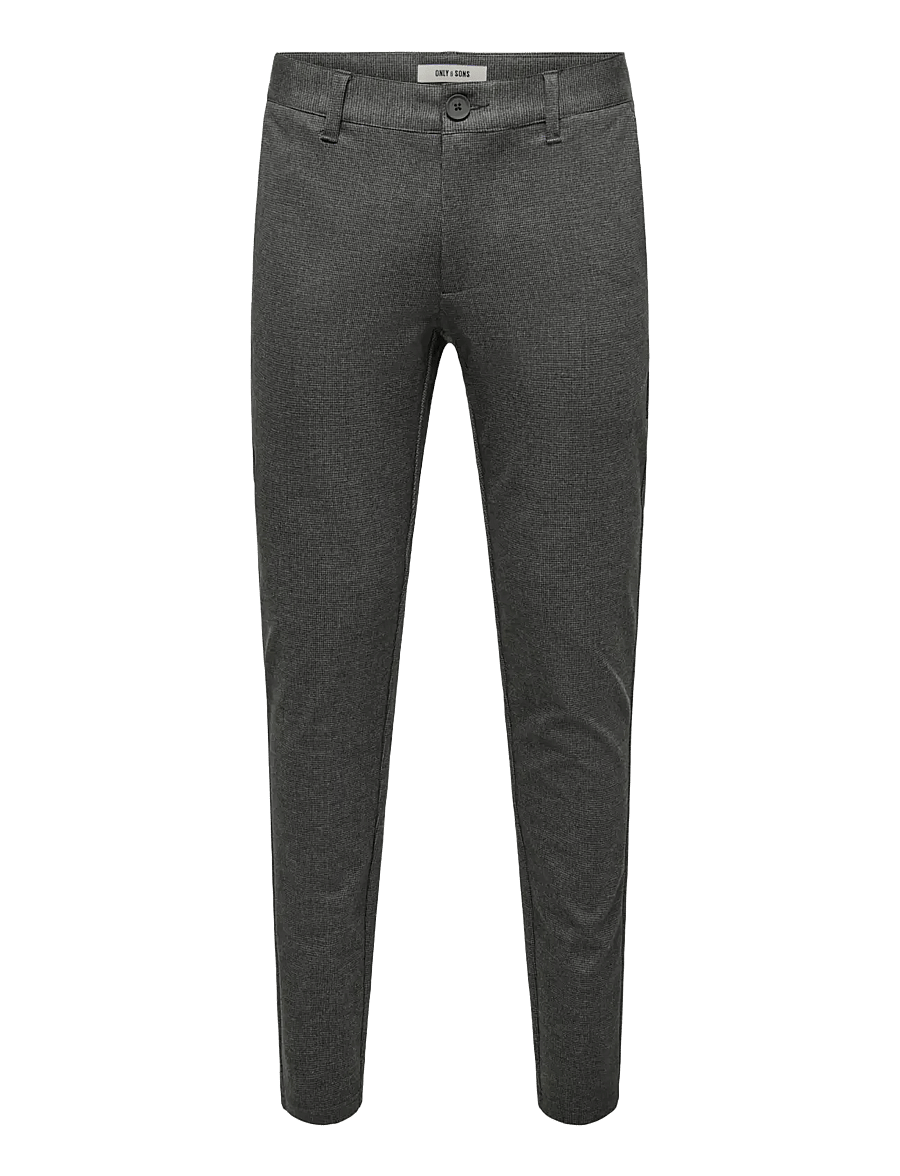 ONLY & SONS - ONSMARK SLIM CHECK 020960 PANT NOOS - casual - jet black - 1