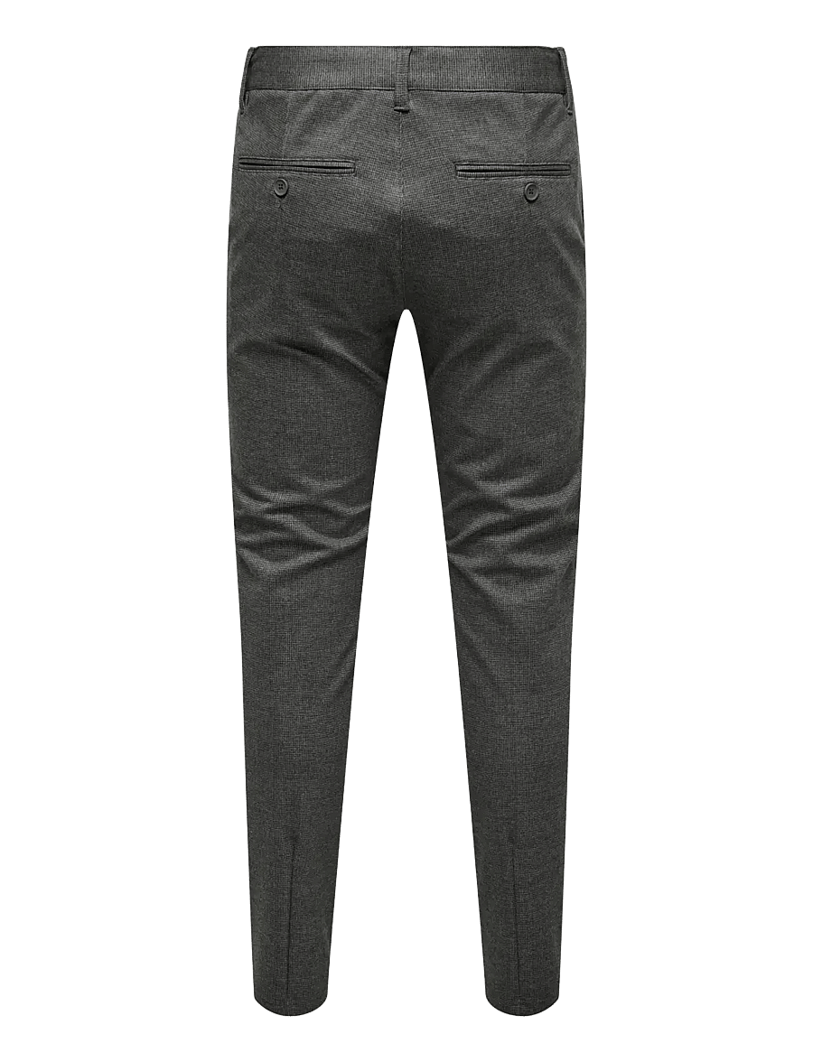 ONLY & SONS - ONSMARK SLIM CHECK 020960 PANT NOOS - casual - jet black - 2