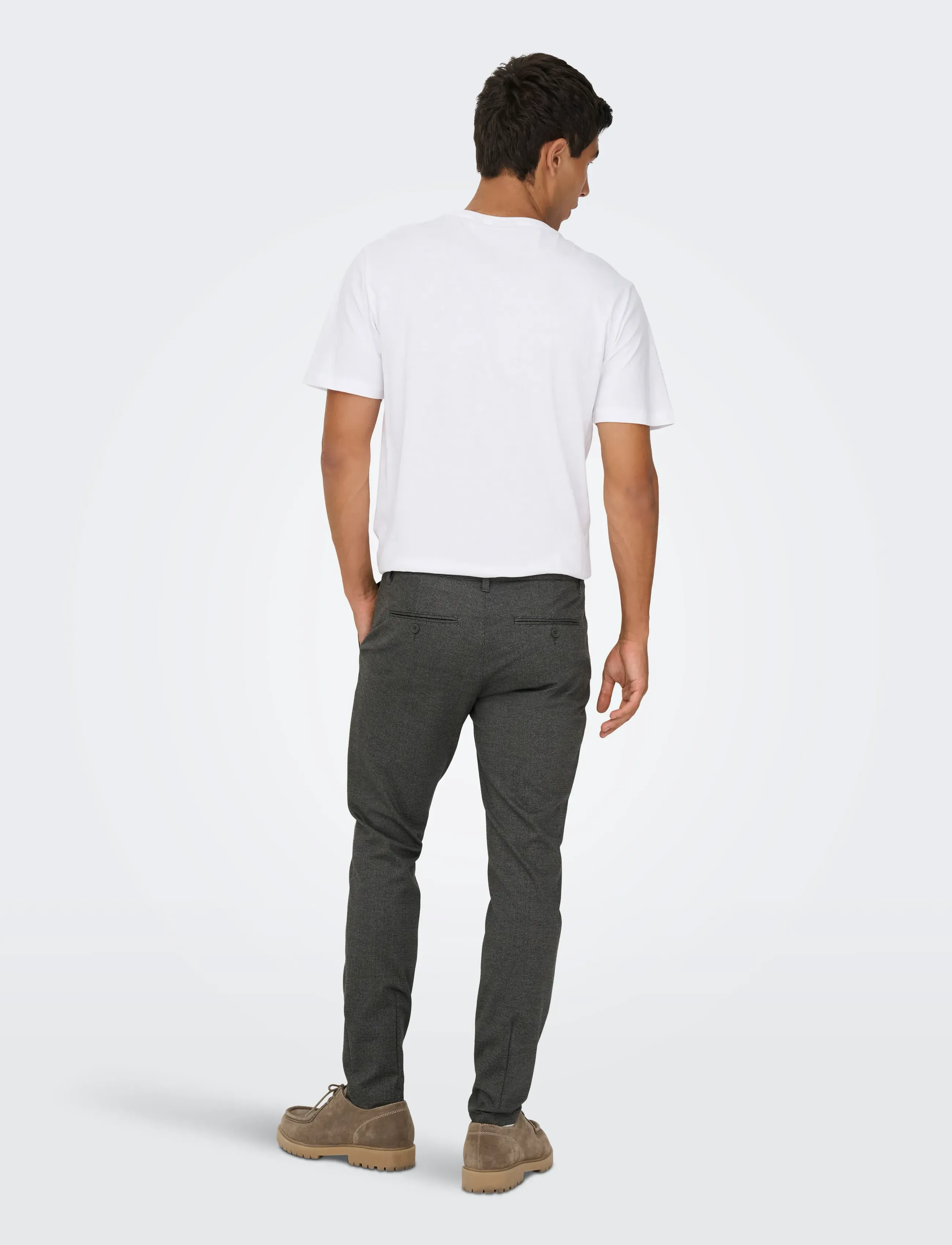 ONLY & SONS - ONSMARK SLIM CHECK 020960 PANT NOOS - casual - jet black - 3