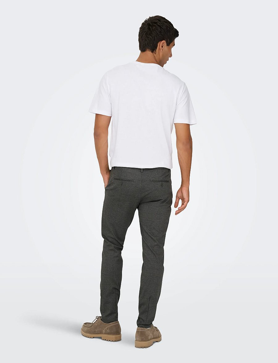 ONLY & SONS - ONSMARK SLIM CHECK 020960 PANT NOOS - casual - jet black - 3