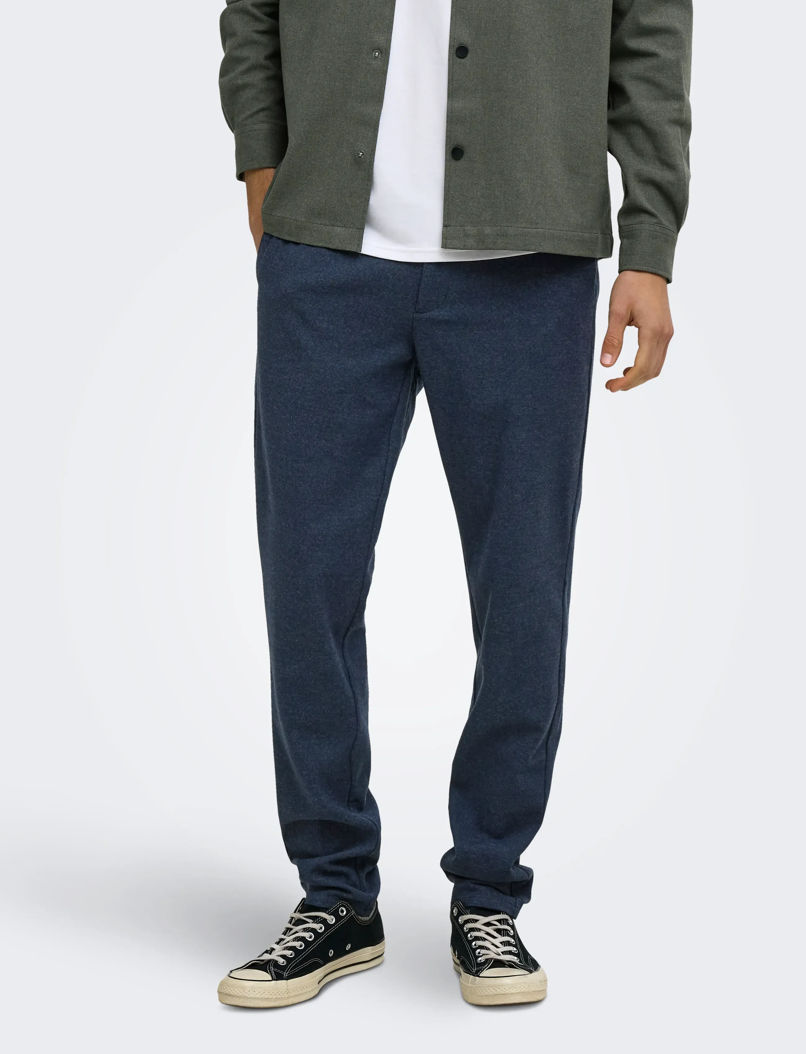 ONLY & SONS ONSMARK SLIM BRUSH PIQUE 0353 PANTS NOOS - Campaign - BLUE NIGHTS / navy