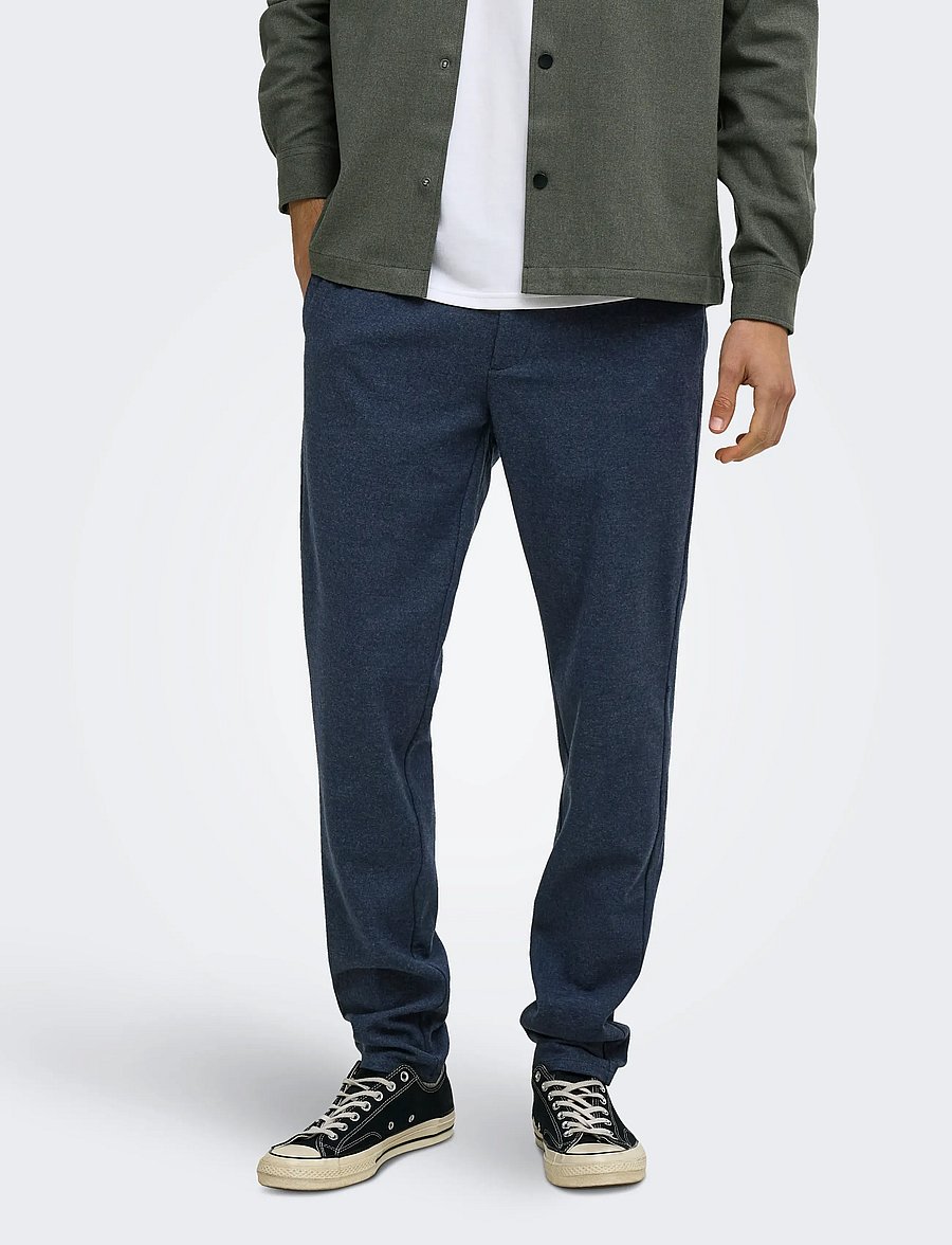 ONLY & SONS - ONSMARK SLIM BRUSH PIQUE 0353 PANTS NOOS - chinos - blue nights - 0