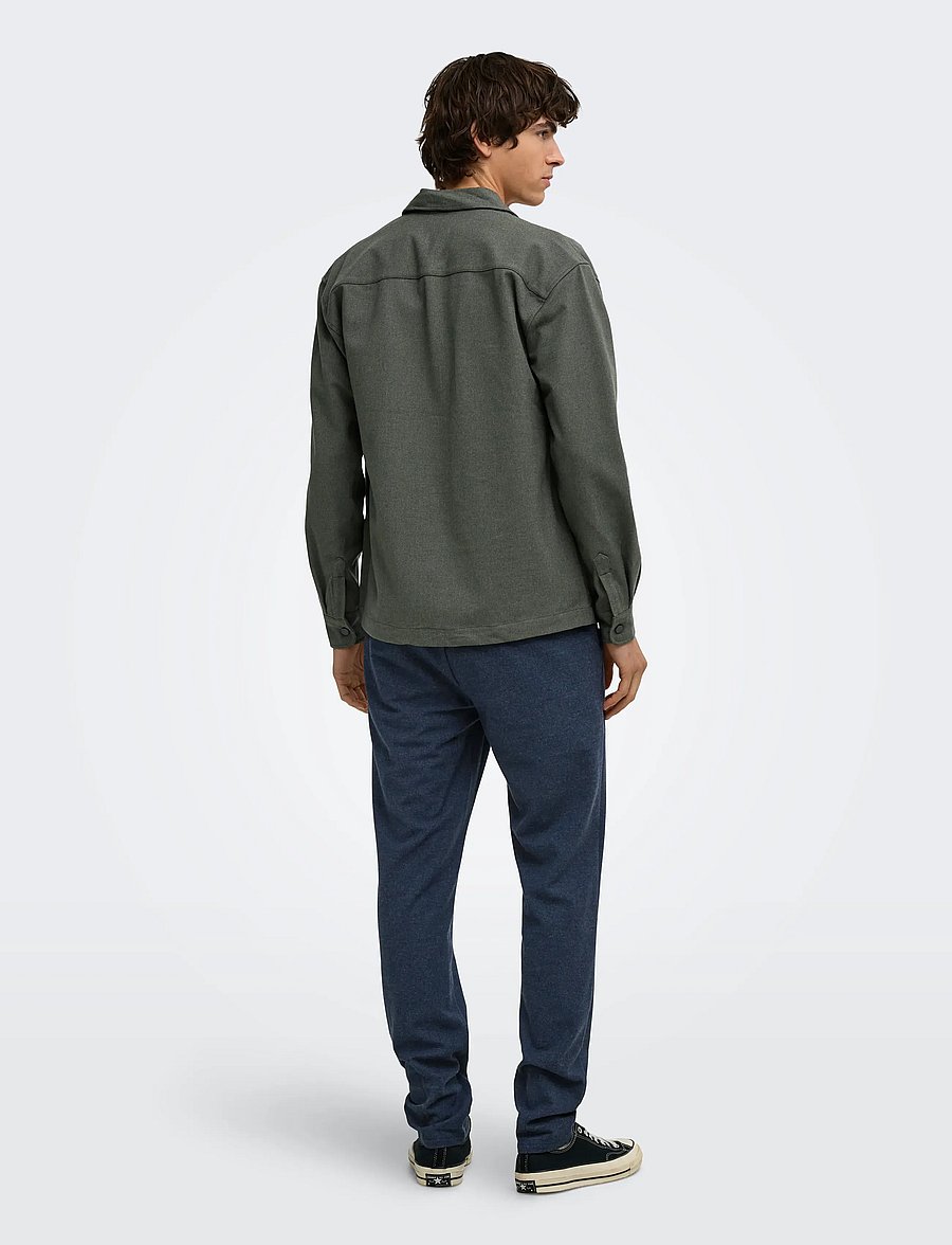 ONLY & SONS - ONSMARK SLIM BRUSH PIQUE 0353 PANTS NOOS - chinos - blue nights - 3