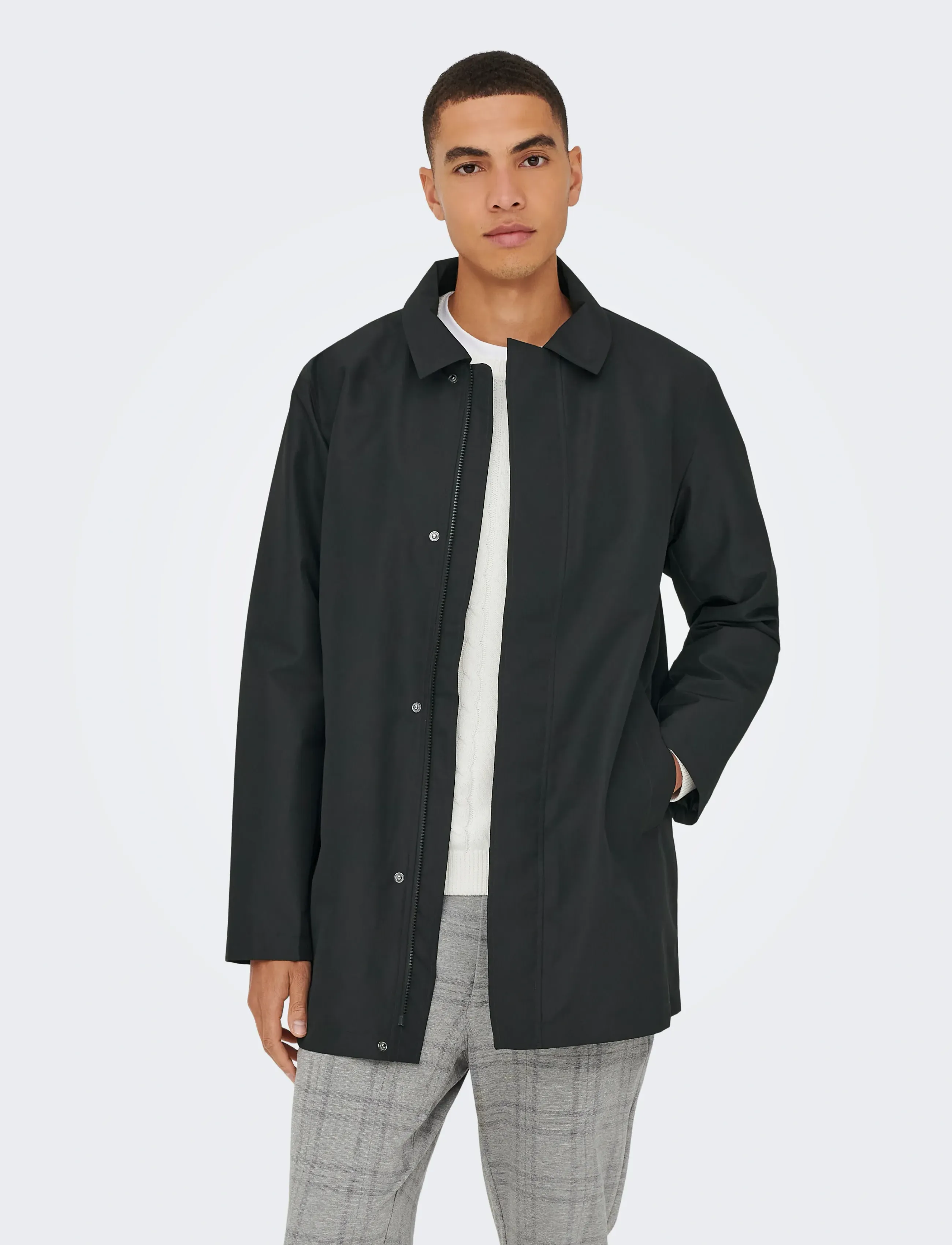 ONLY & SONS Onshall Coat Otw, Car Coat, Sort, Str: XL