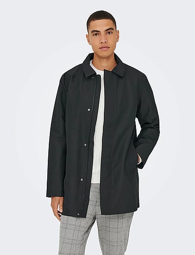 ONLY & SONS Onsmatthew Wool Coat OTW Noos voor heren, zwart, XL ONLY & SONS Onsmatthew Wool Coat OTW Noos voor heren, zwart, XL