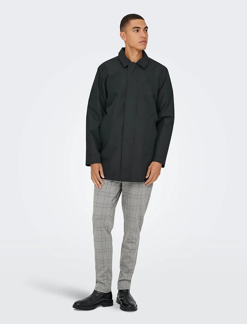 ONLY & SONS - ONSHALL COAT OTW - dunne mantels - black - 4