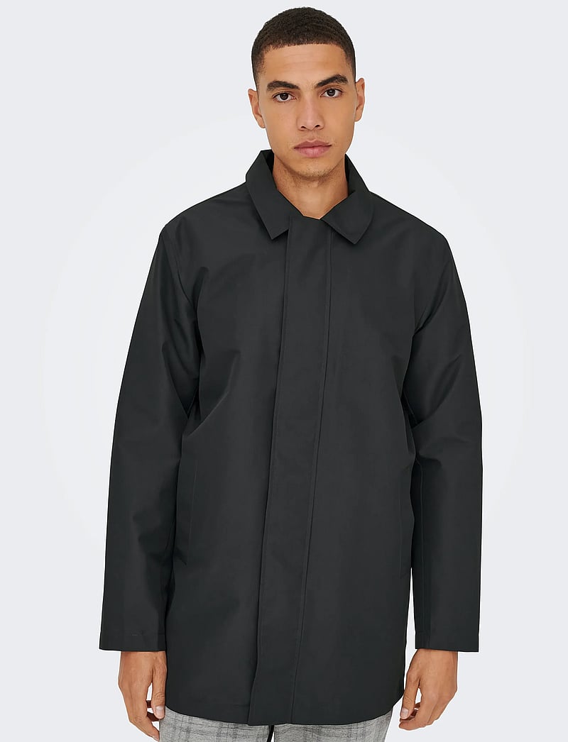ONLY & SONS - ONSHALL COAT OTW - dunne mantels - black - 5