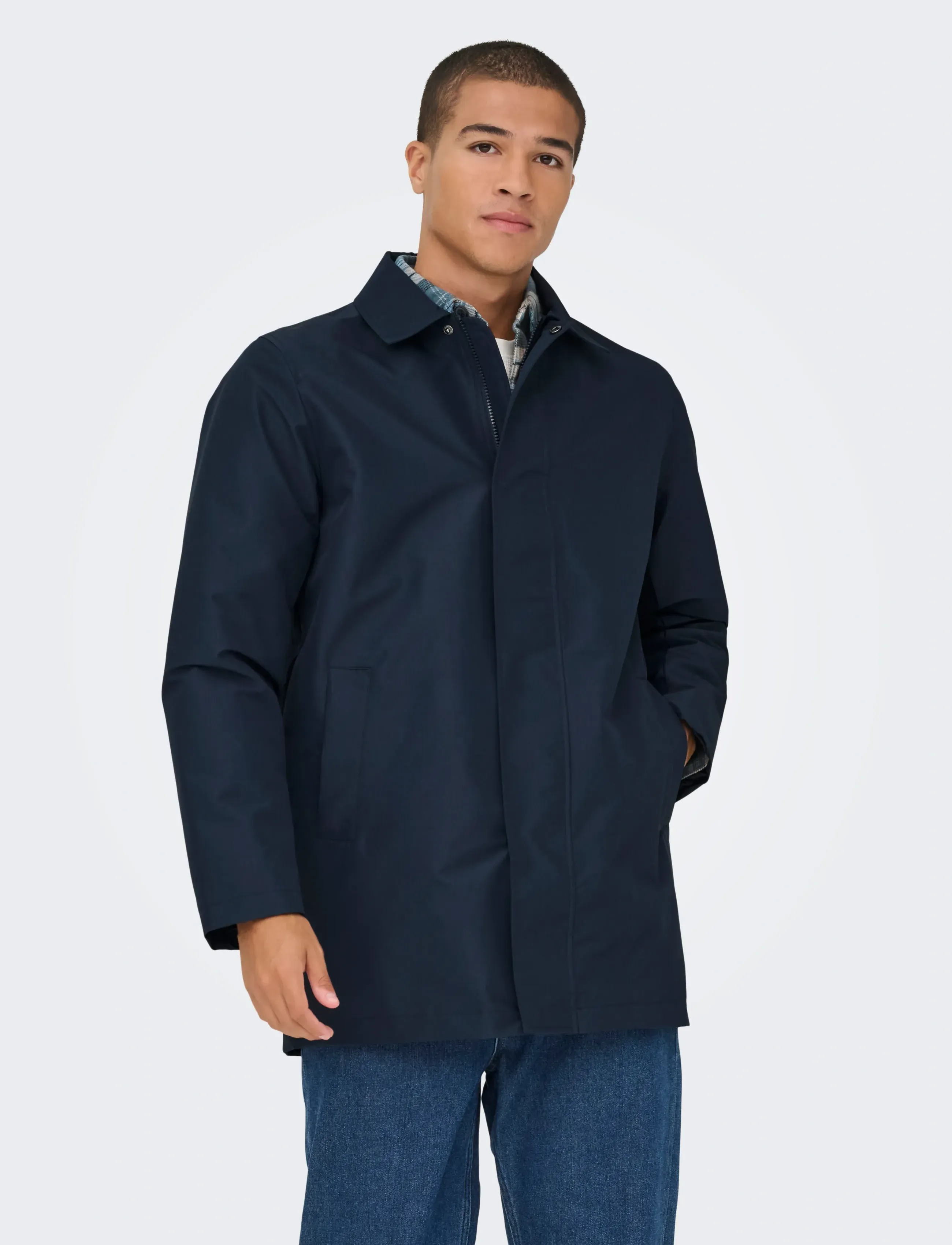 ONLY & SONS Onshall Coat Otw, Mænd, Car Coat, Navy, Str: XL