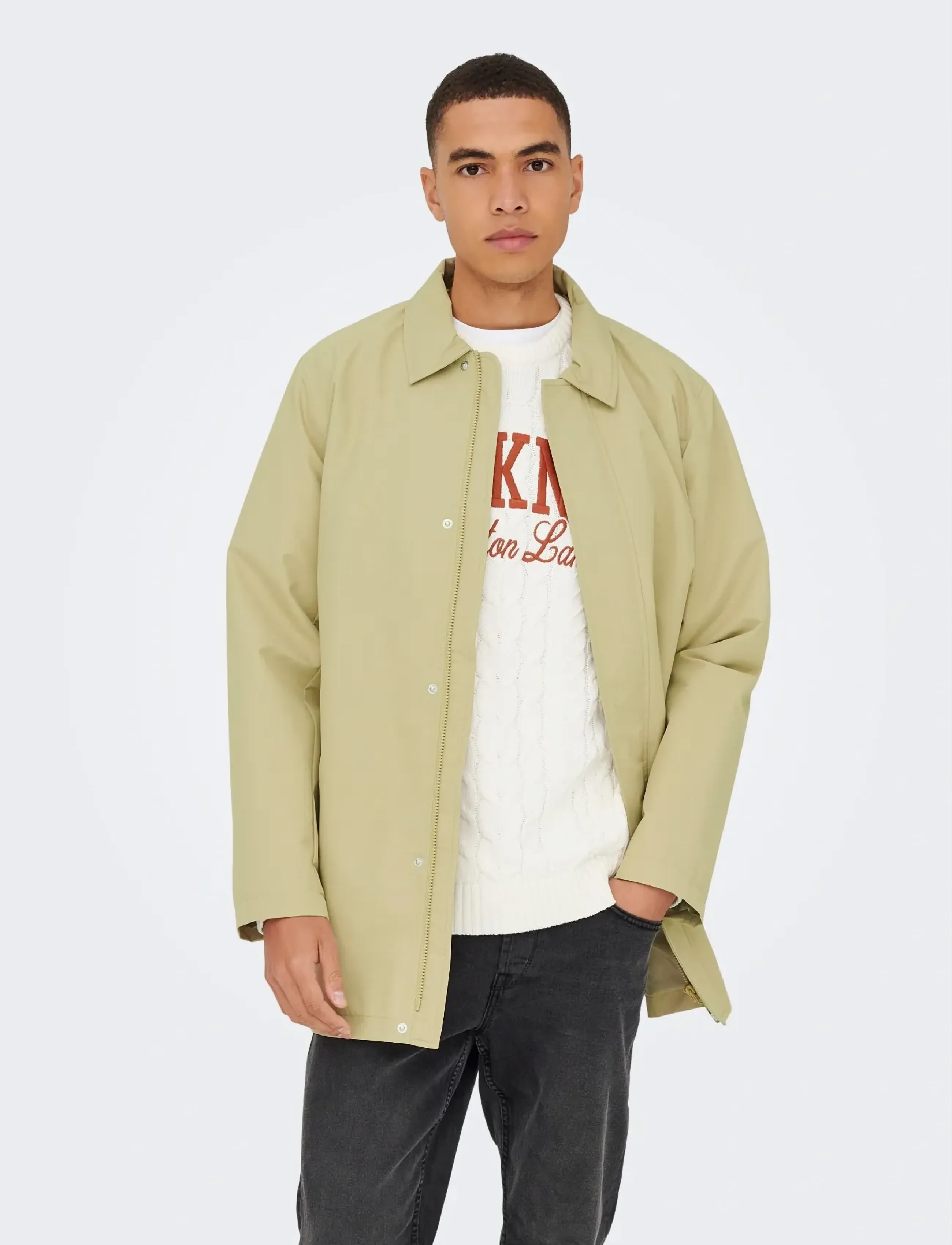 ONLY & SONS Onshall Coat Otw, XL, Coats, Beige - Trench Männerswear