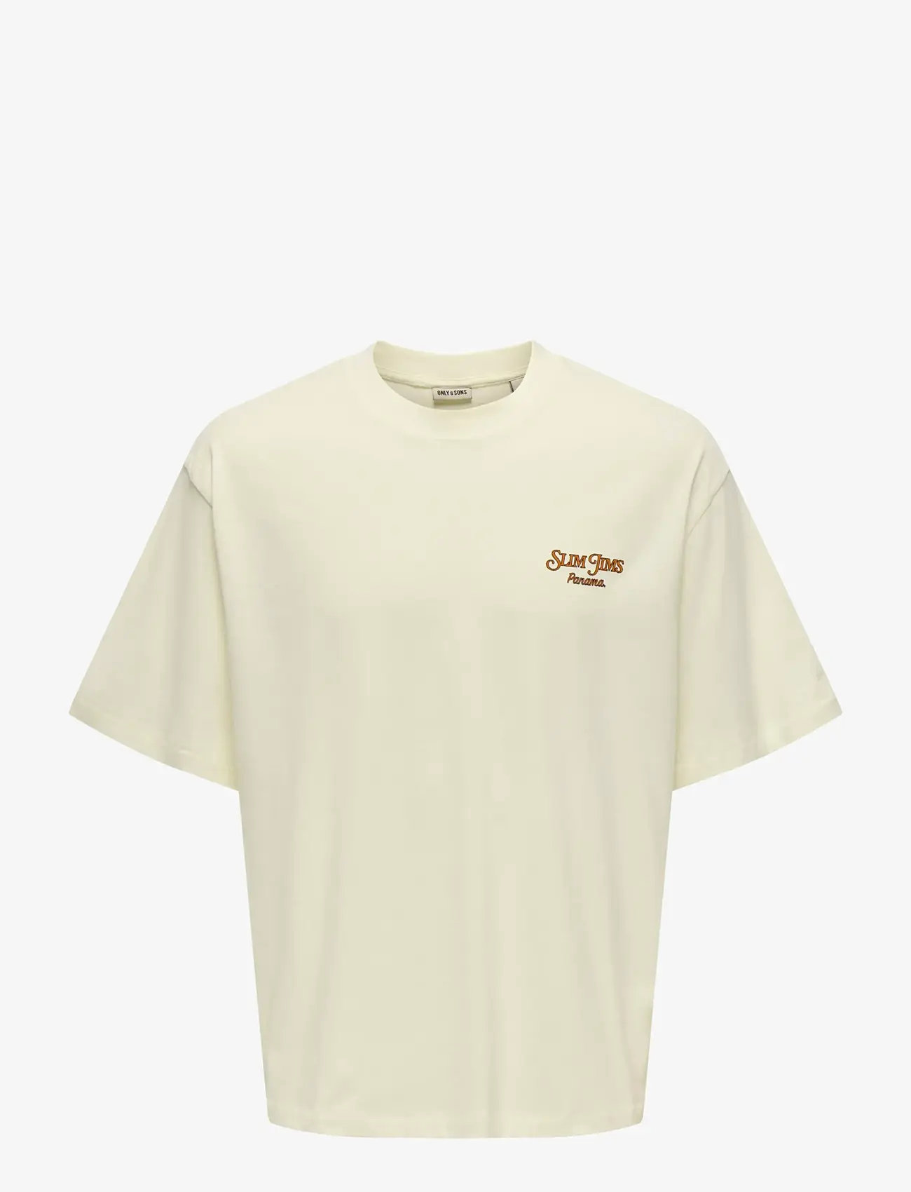 ONLY & SONS - ONSMALIK JIMS OVS SS TEE - stutterma bolir - antique white - 1