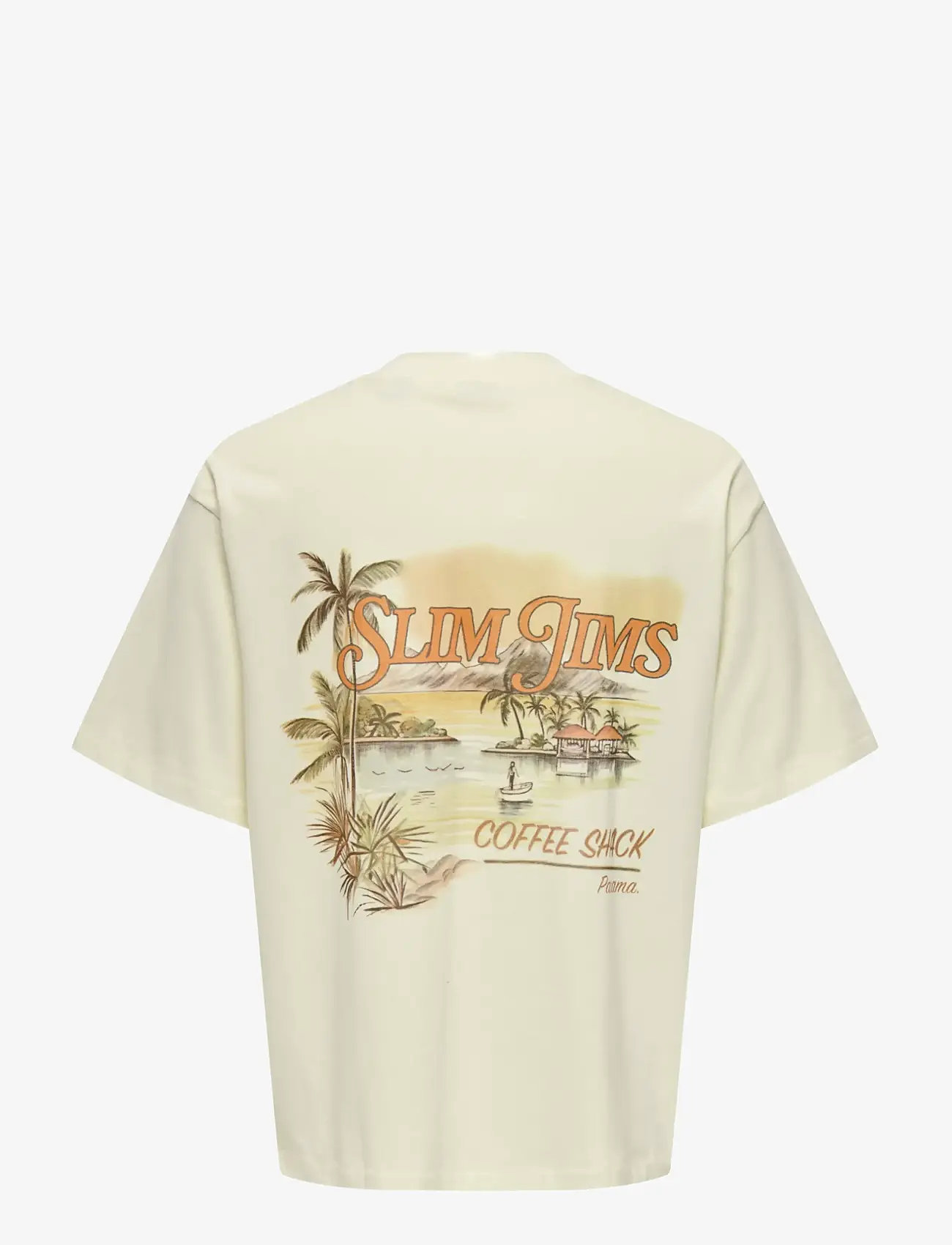 ONLY & SONS - ONSMALIK JIMS OVS SS TEE - stutterma bolir - antique white - 2