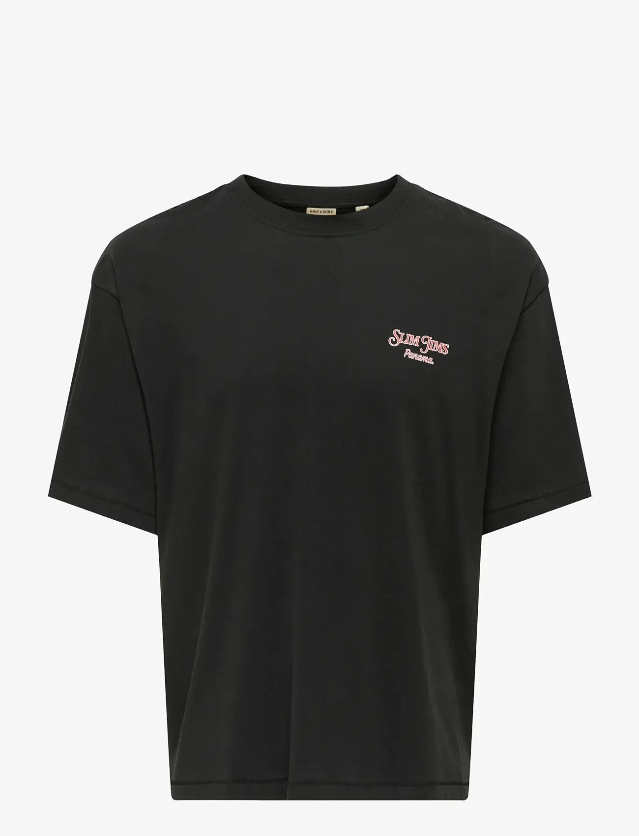 ONLY & SONS - ONSMALIK JIMS OVS SS TEE - kortærmede t-shirts - jet black - 1