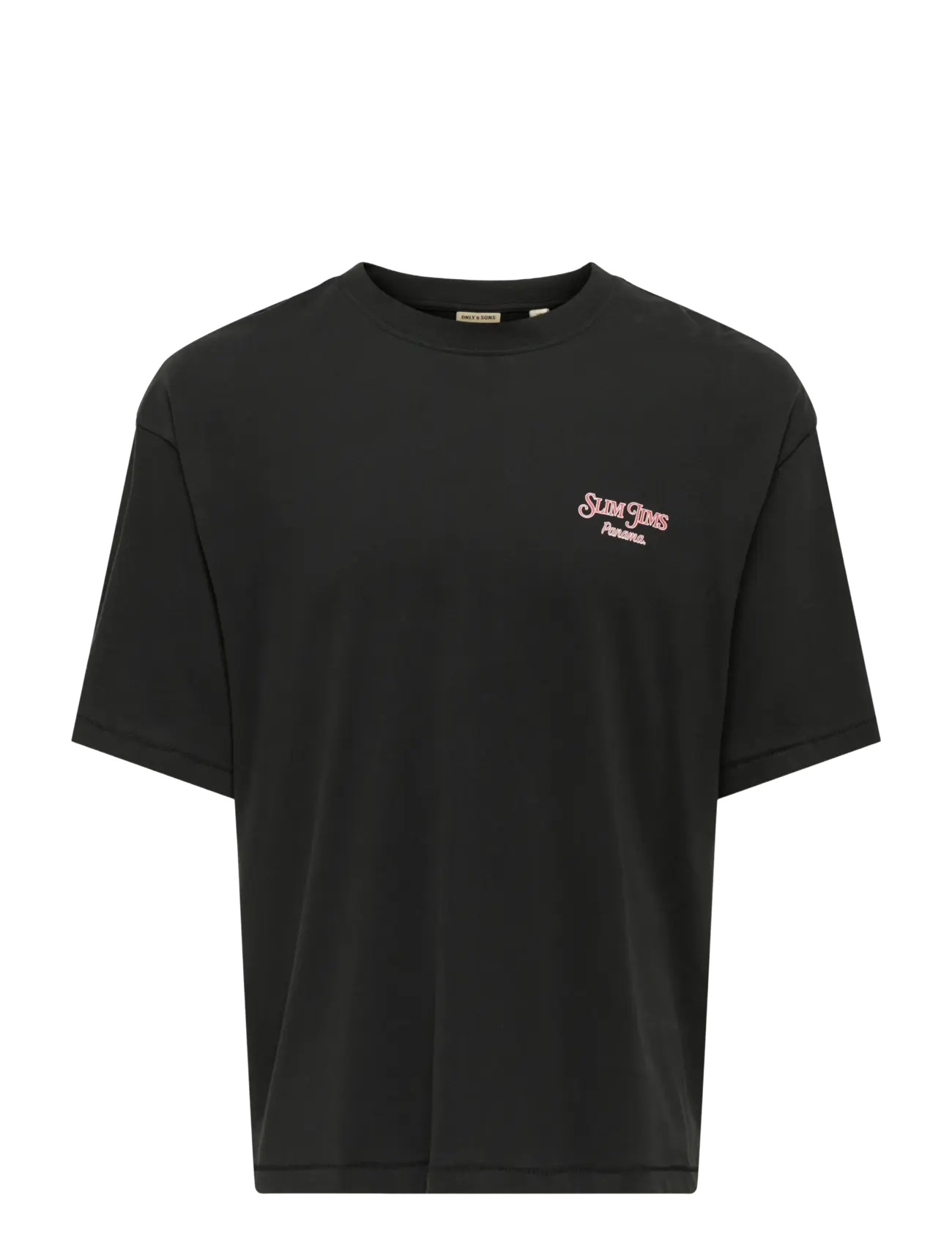 ONLY & SONS ONSMALIK JIMS OVS SS TEE - T-shirts - JET BLACK / black