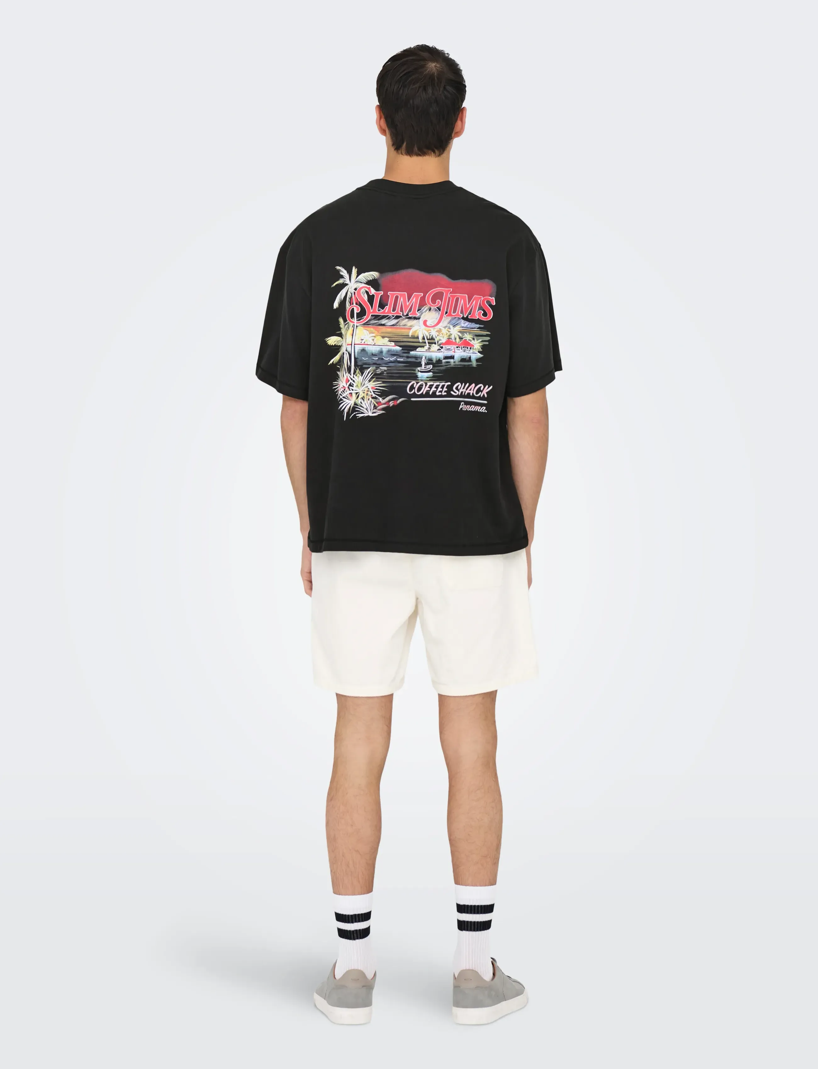 ONLY & SONS - ONSMALIK JIMS OVS SS TEE - lühikeste varrukatega t-särgid - jet black - 3