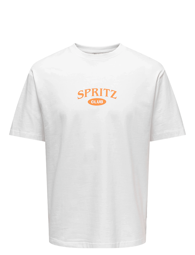 ONLY & SONS - ONSSPRITZ ITALY RLX SS TEE - t-shirts à manches courtes - bright white - 0