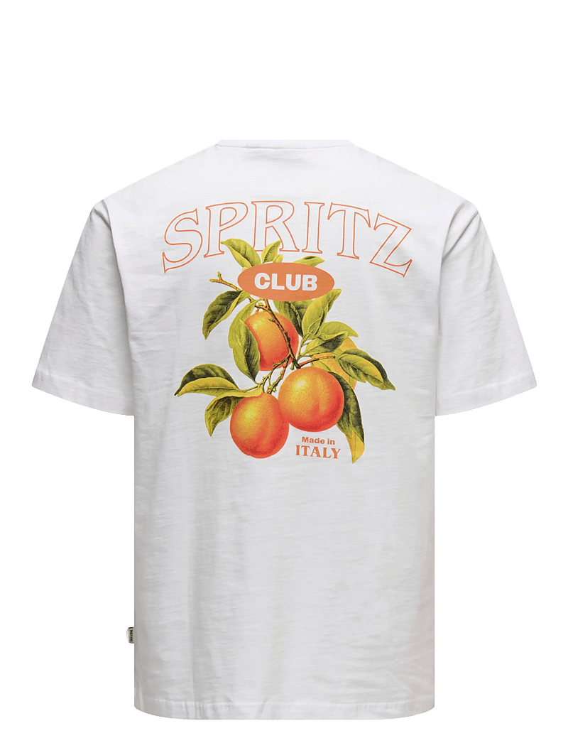 ONLY & SONS - ONSSPRITZ ITALY RLX SS TEE - t-shirts à manches courtes - bright white - 1
