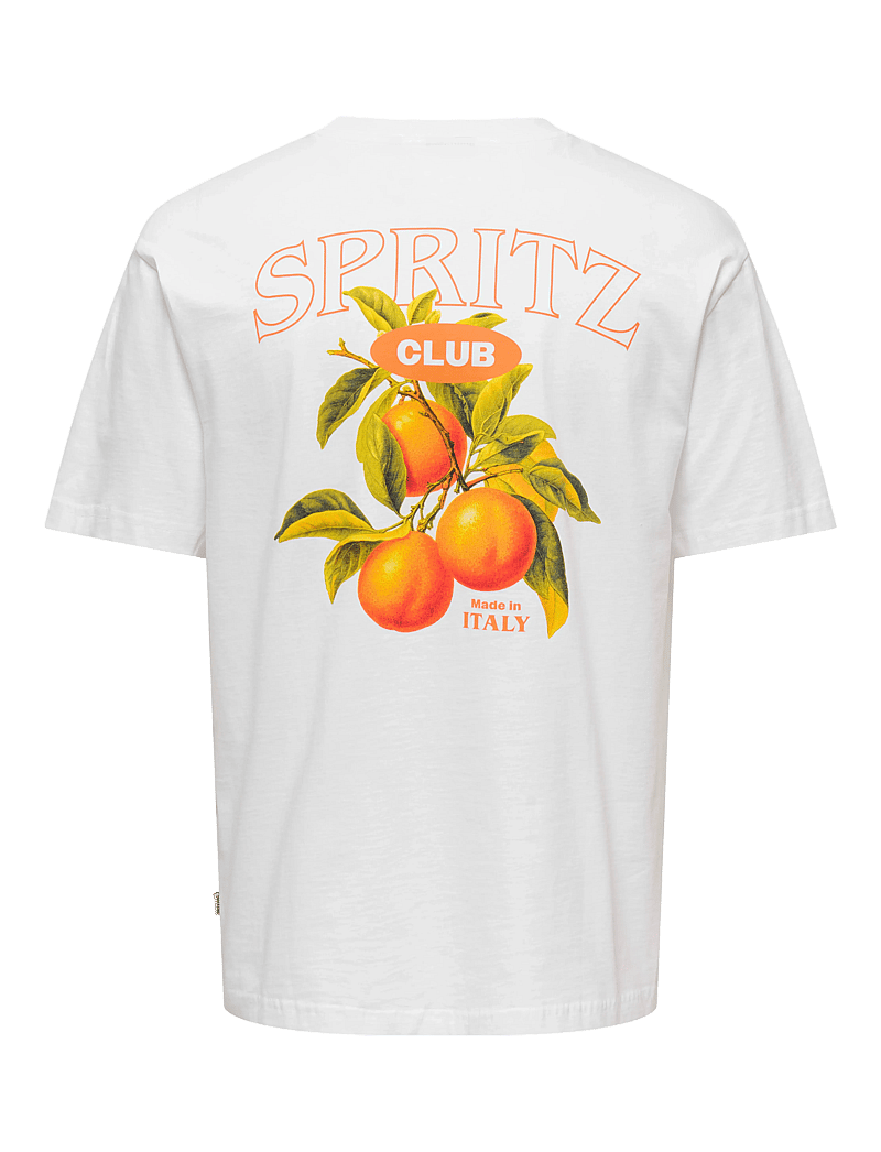 ONLY & SONS - ONSSPRITZ ITALY RLX SS TEE - t-shirts à manches courtes - bright white - 2