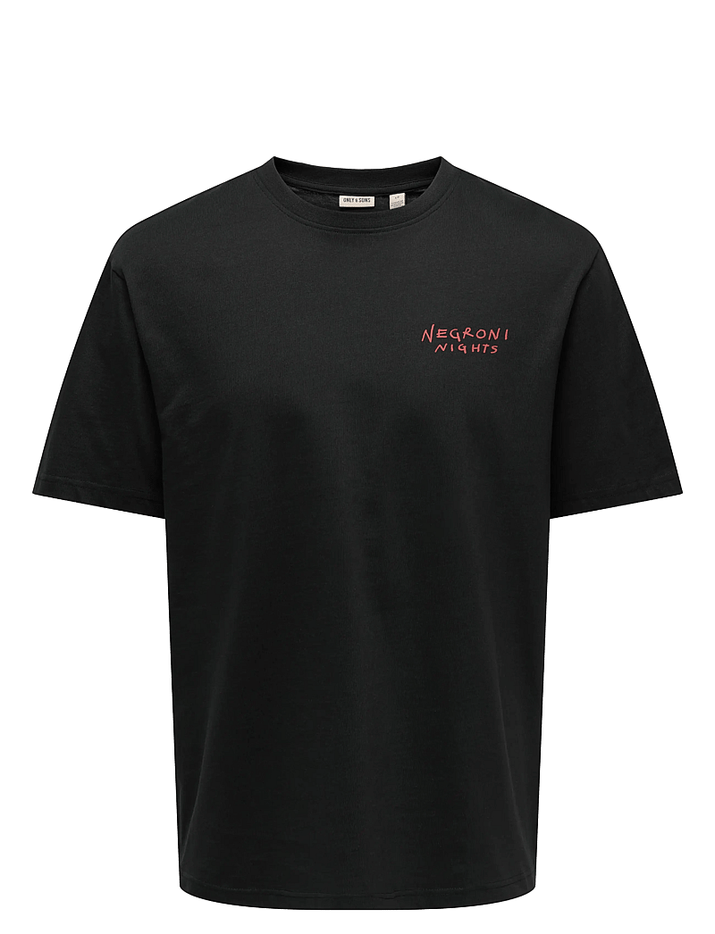 ONLY & SONS - ONSSPRITZ ITALY RLX SS TEE - kurzärmelig - jet black - 0