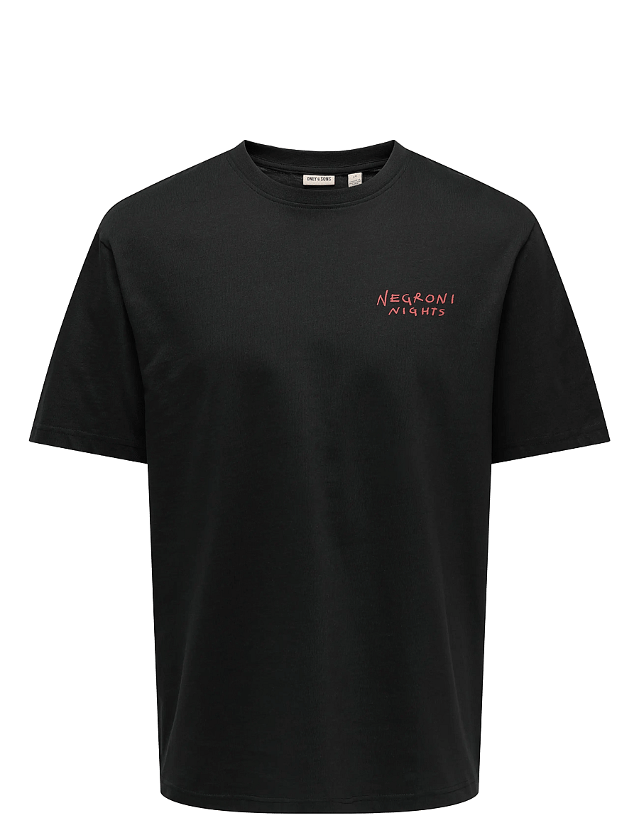 ONLY & SONS - ONSSPRITZ ITALY RLX SS TEE - short-sleeved t-shirts - jet black - 0