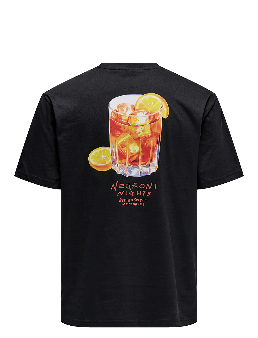 ONLY & SONS - ONSSPRITZ ITALY RLX SS TEE - short-sleeved t-shirts - jet black - 1