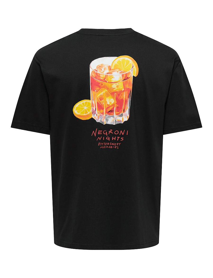 ONLY & SONS - ONSSPRITZ ITALY RLX SS TEE - short-sleeved t-shirts - jet black - 2