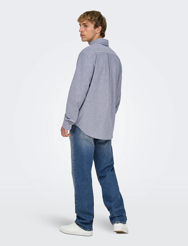 ONLY & SONS - ONSGATON REG LS SHIRT 0360 FRML - casual skjorter - blue nights - 3
