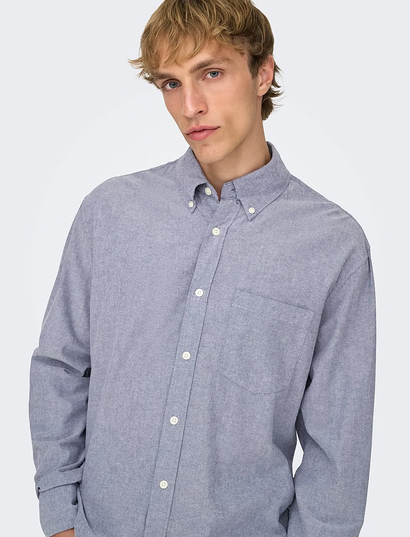ONLY & SONS - ONSGATON REG LS SHIRT 0360 FRML - casual skjorter - blue nights - 5