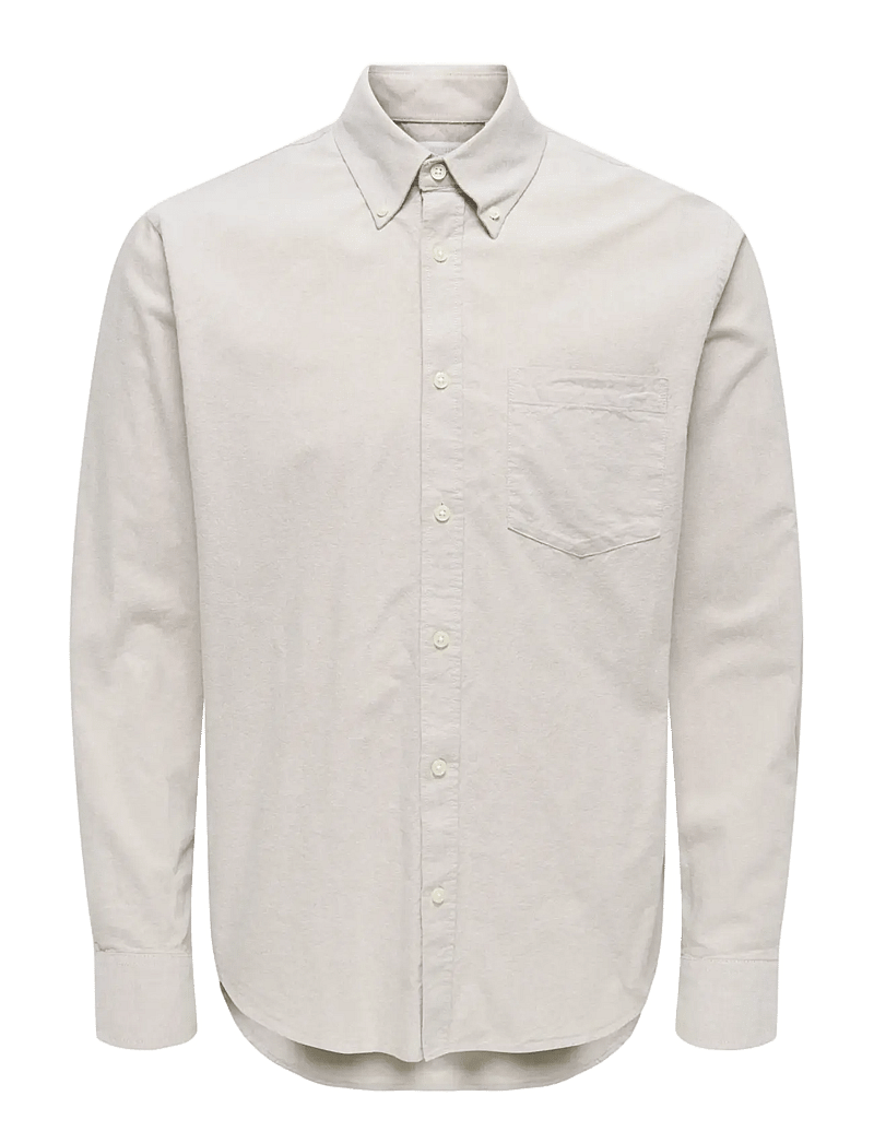 ONLY & SONS - ONSGATON REG LS SHIRT 0360 FRML - vabaajasärgid - chinchilla - 1