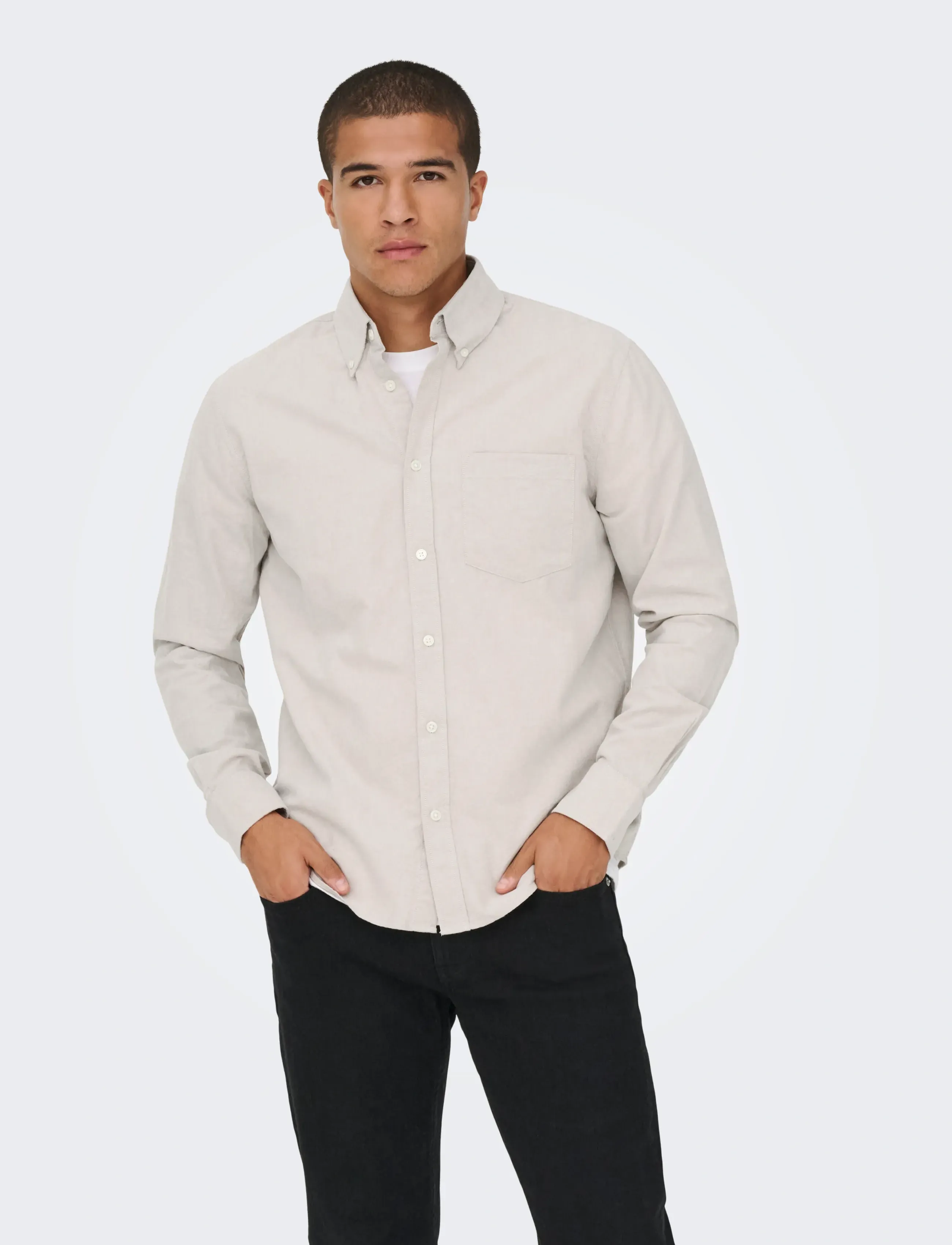 ONLY & SONS ONSGATON REG LS SHIRT 0360 FRML - ONLY & SONS - CHINCHILLA / beige