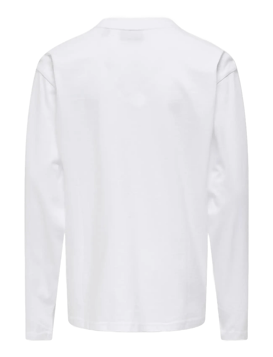 ONLY & SONS - OSJFRED LIFE LOOSE LS TEE JRS NOOS - pikkade varrukatega t-särgid - bright white - 2