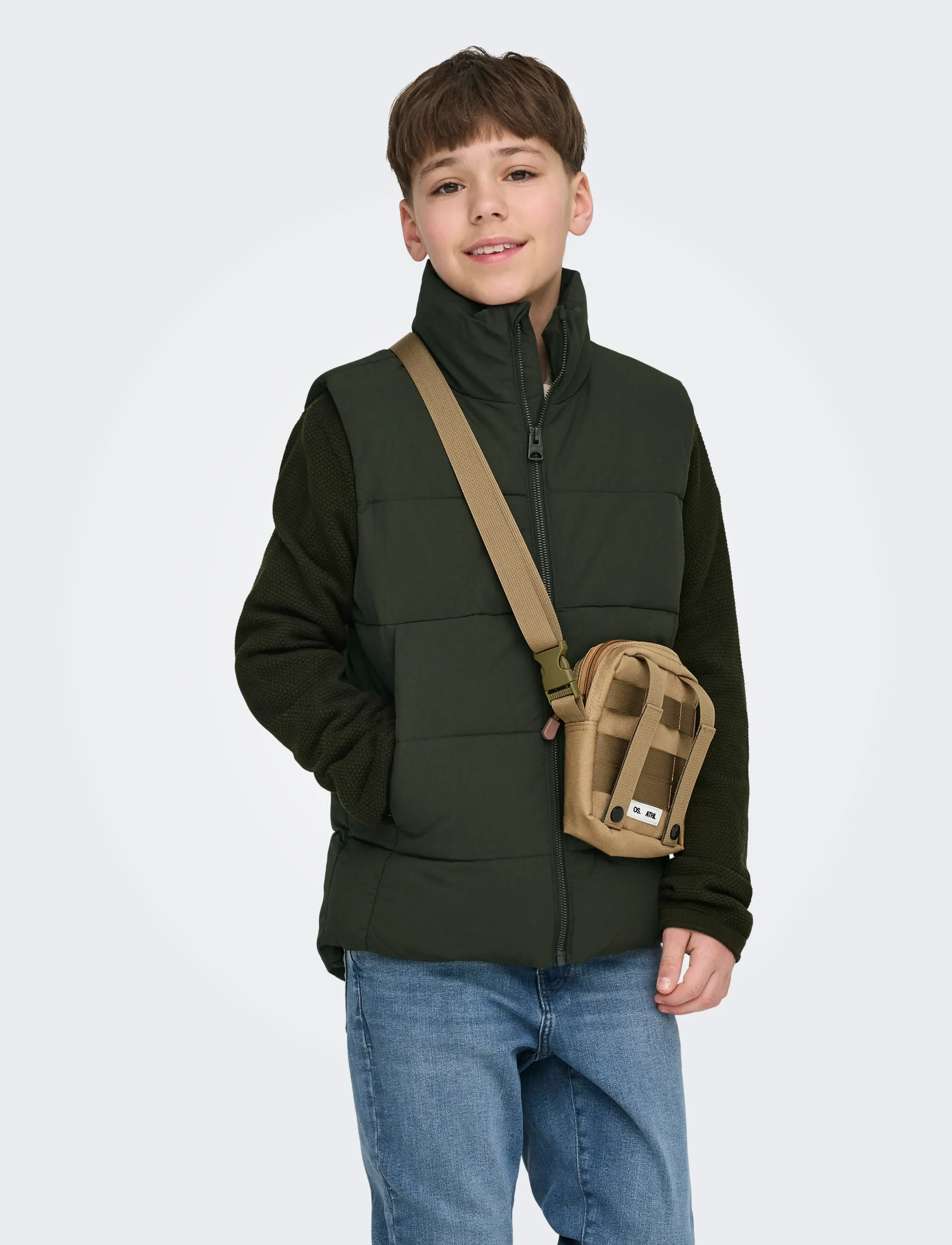 ONLY & SONS Osjglobal Puffer Vest Otw Noos, Børn, Puffer Vest, Kakigrøn, Str: 176