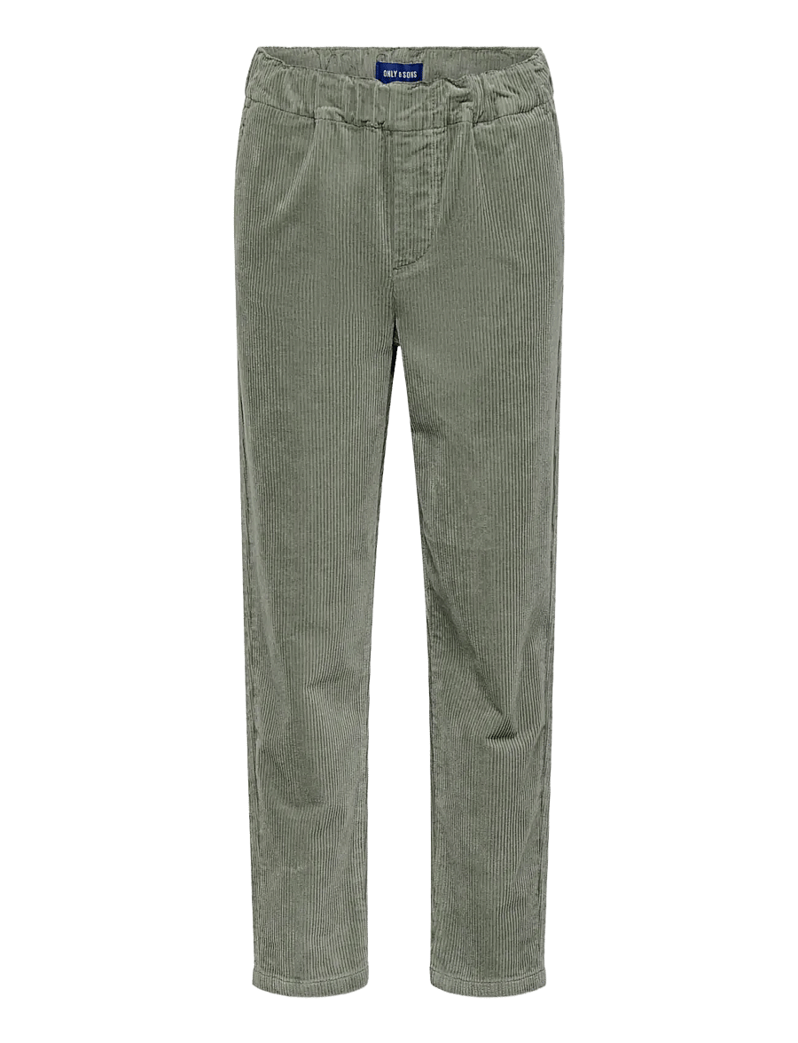 ONLY & SONS - OSJLINUS ALARIC TAP CORDUROY PANT - castor gray - 0