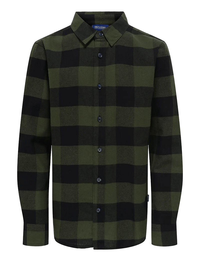 ONLY & SONS - OSJGUDMUND LS CHECKED SHIRT NOOS - langærmede skjorter - forest night - 1