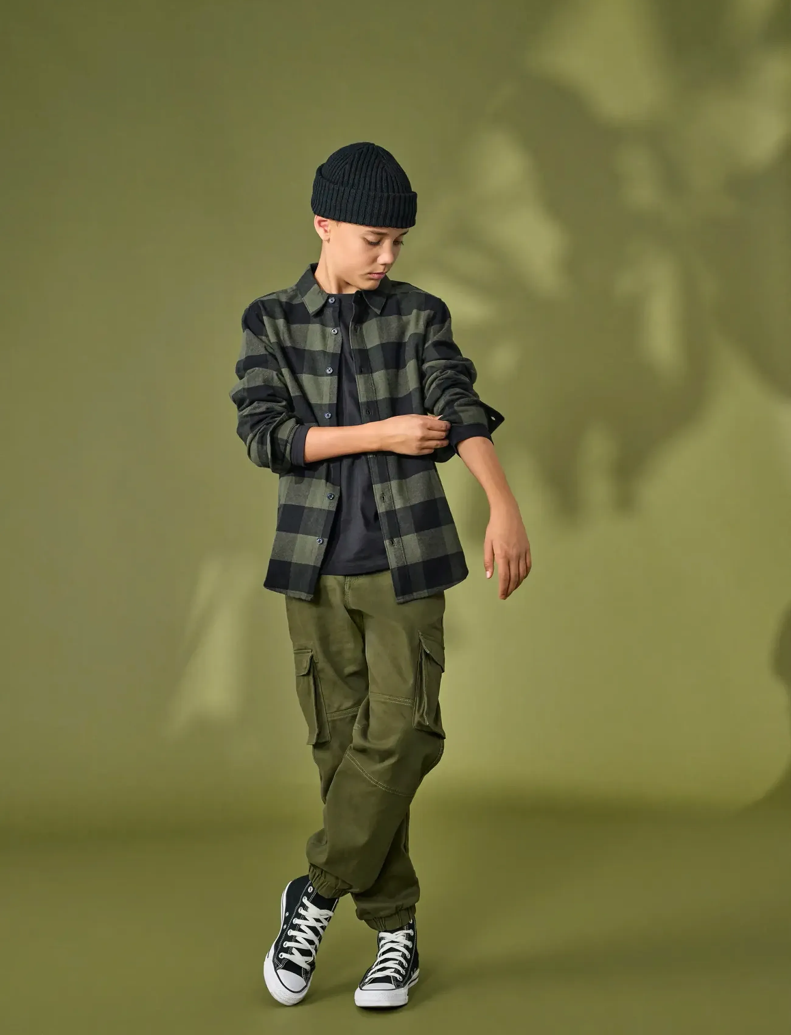 ONLY & SONS Osjgudmund Ls Checked Shirt Noos, 140, Green, Skjorter > Langærmede Shirts, Børn