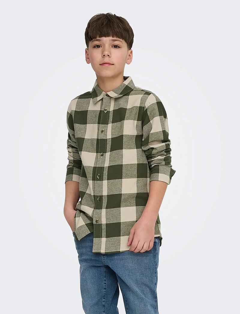 ONLY & SONS - OSJGUDMUND LS CHECKED SHIRT NOOS - pikkade varrukatega särgid - forest night - 0