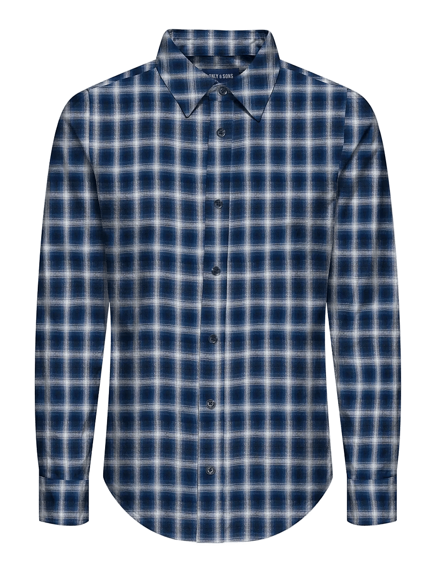 ONLY & SONS - OSJGUDMUND LS CHECKED SHIRT NOOS - langärmlige hemden - navy peony - 0